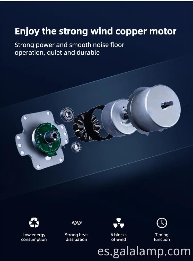 Ventilador de techo acrílico transparente moderno con control remoto